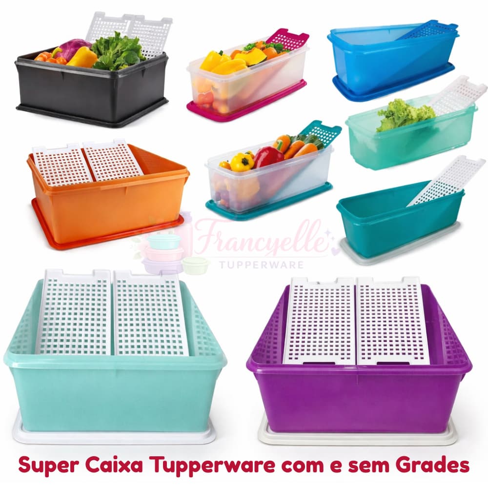 Super Caixa 4,3 Litros e 10 Litros com e sem Grades Tupperware Linha Freezer Diversos Tamanhos - Produto Original