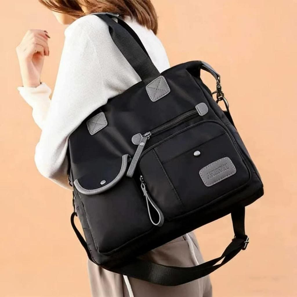 Bolsa Transversal e de Mão Nylon Oxford Impermeável Resistente Grande Capacidade Multi Uso para Trabalho Escola Viagem