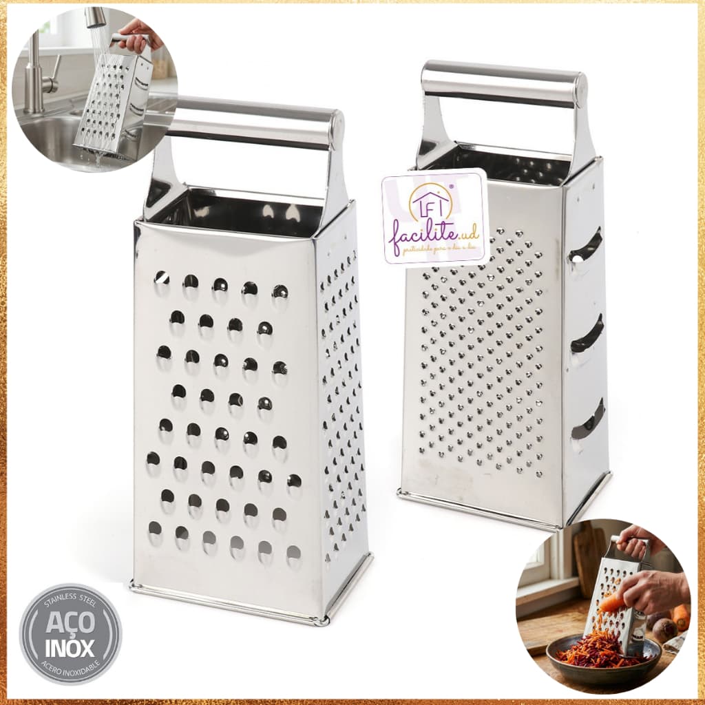 Ralador Grande Profissional 4 Faces Aço Inox 24cm Resistente Cozinha Chef Restaurante
