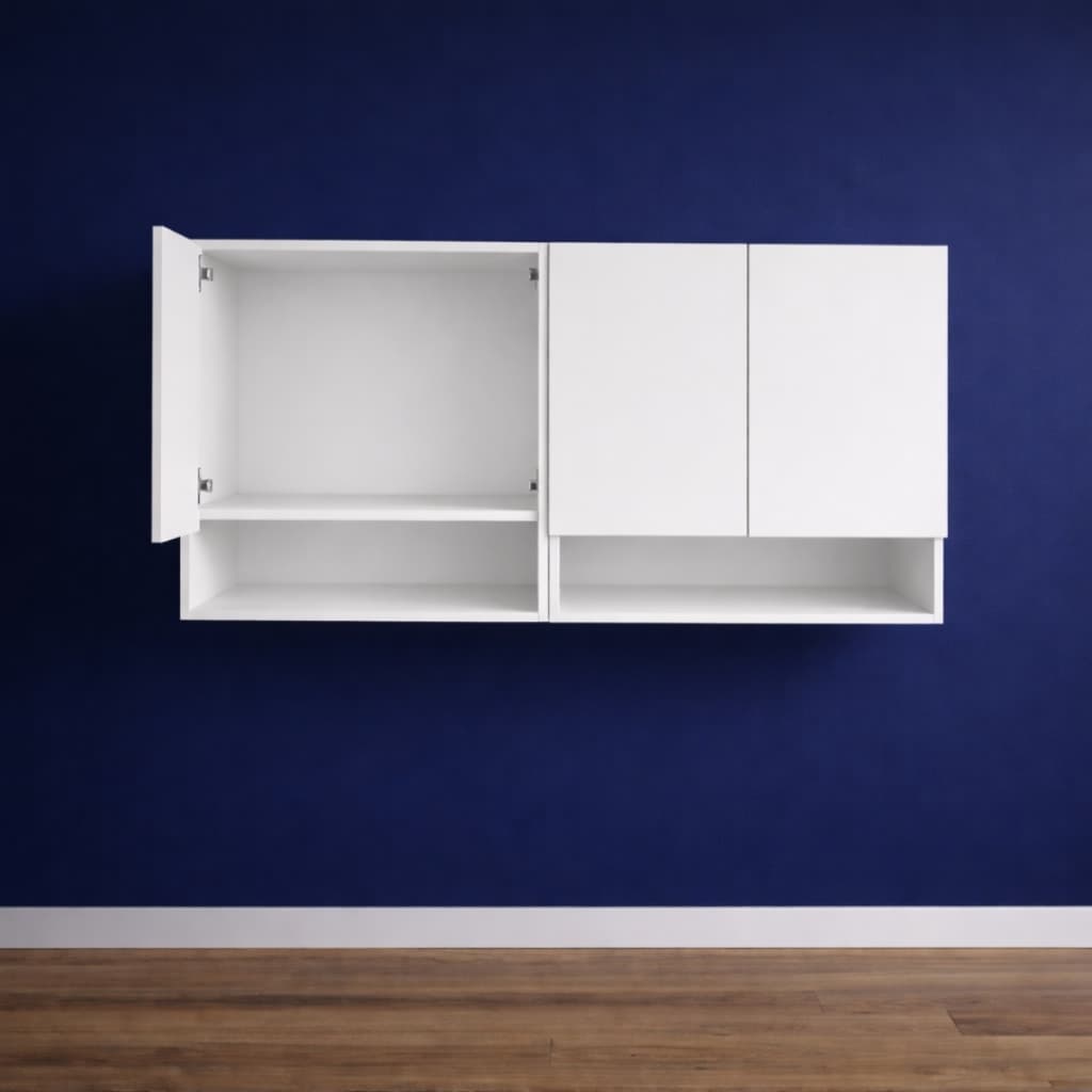 Nicho Organizador De Parede Com 4 Portas E Nichos Multiuso Compacto Funcional