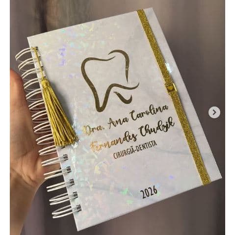 Agenda Personalizada Premium A5 Empresarial|Pessoal|Comercial 2026/2027 com Tassel, Elástico e Wire-O - com 200 folhas