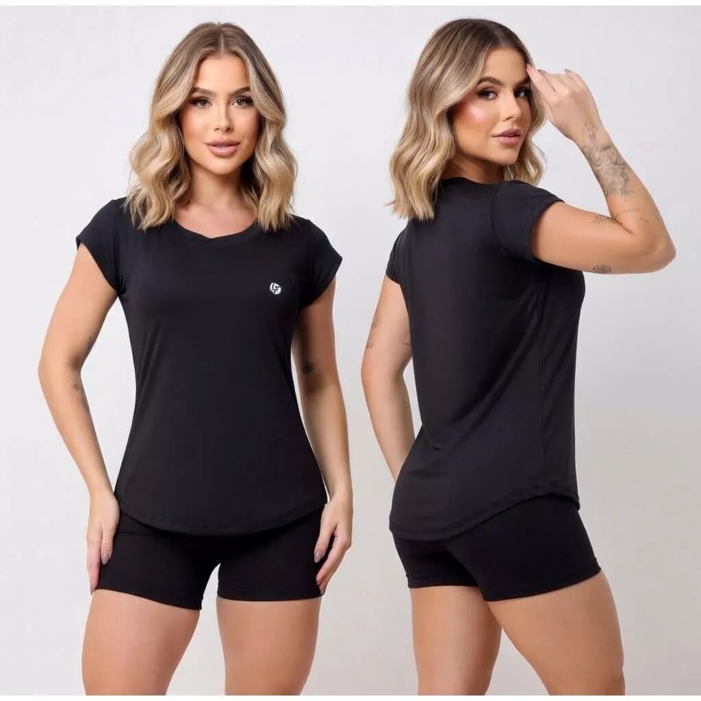 Kit 4 Camisa Dryfit Academia Feminina Esportiva Blusa Fitness Treino Corrida Confortavel Musculação