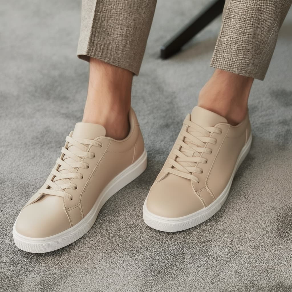 Sapatênis Casual Masculino Minimalista Liso Estilo Old Money Solado Baixo Texturizado - Promoção