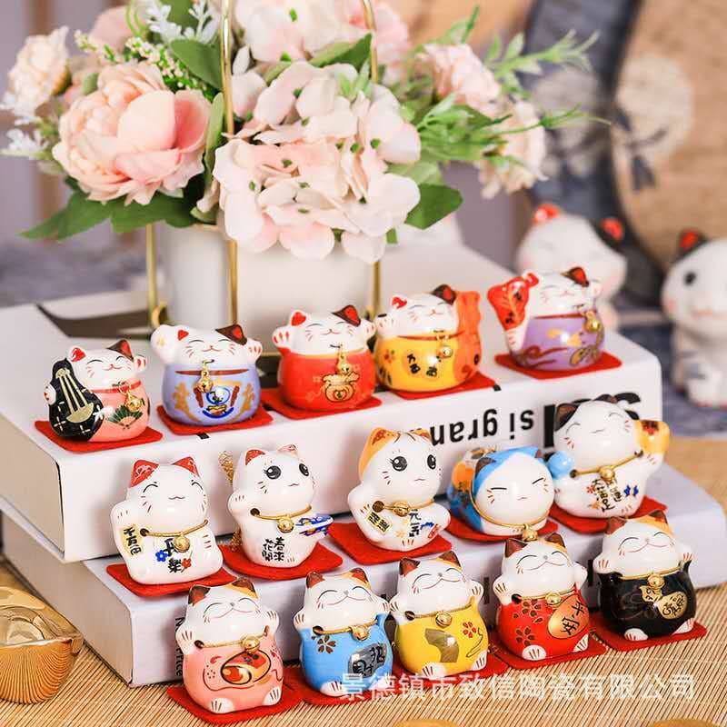 KIT COM 5 MANEKI NEKO GATO DA SORTE ATRAI SORTE E FORTUNA
