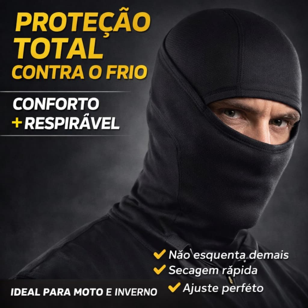 Touca Ninja Profissional Resistente Frio Protecao Uv50 Balaclava Máscara Respirável  Secagem Rápida  Motocicleta