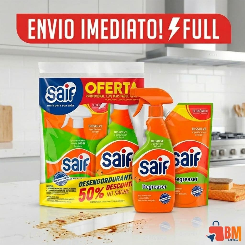 Desengordurante Cozinha Spray 500ml + Refil 500ml | Remove Gordura Pesada Fogão Coifa Forno
