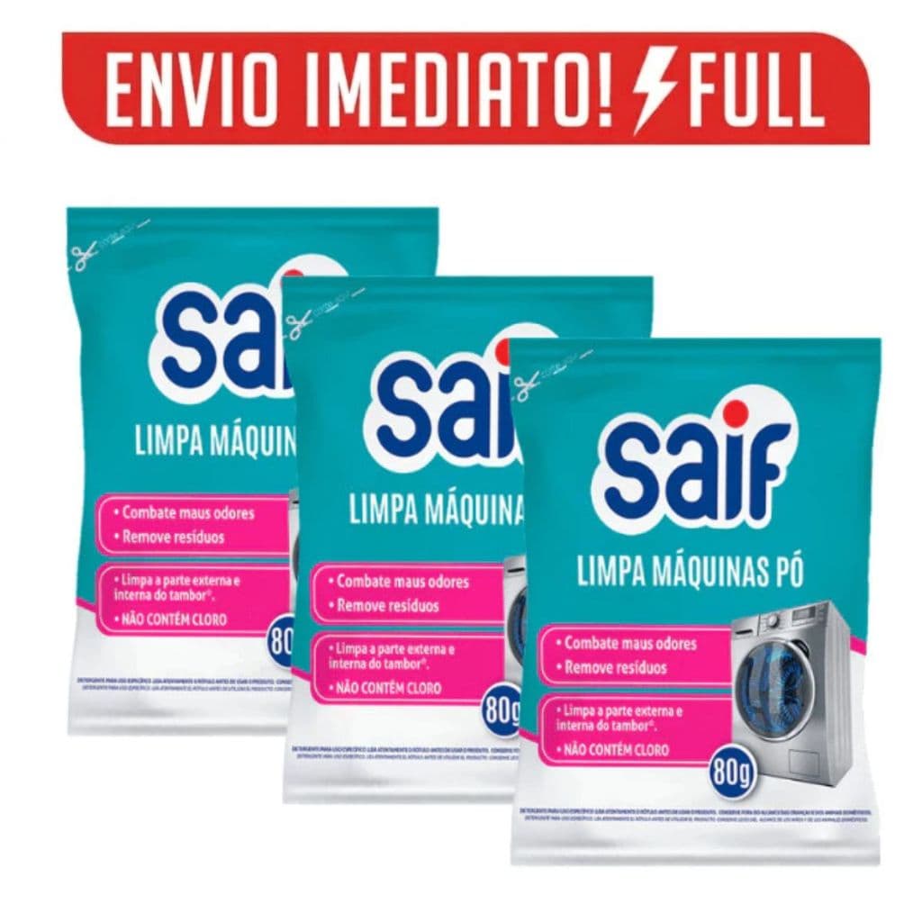 Limpa Máquina de Lavar Sachê 80g | Remove Mau Cheiro e Sujeira Oculta | Sem Cloro | Kit