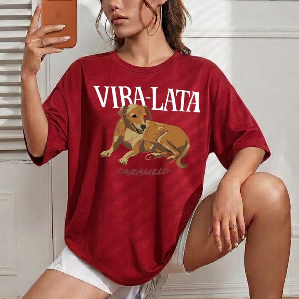 Camisa Feminina Vira Lata Blusa Urbana T-shirt Confortável Camiseta Versátil Crt Unissex