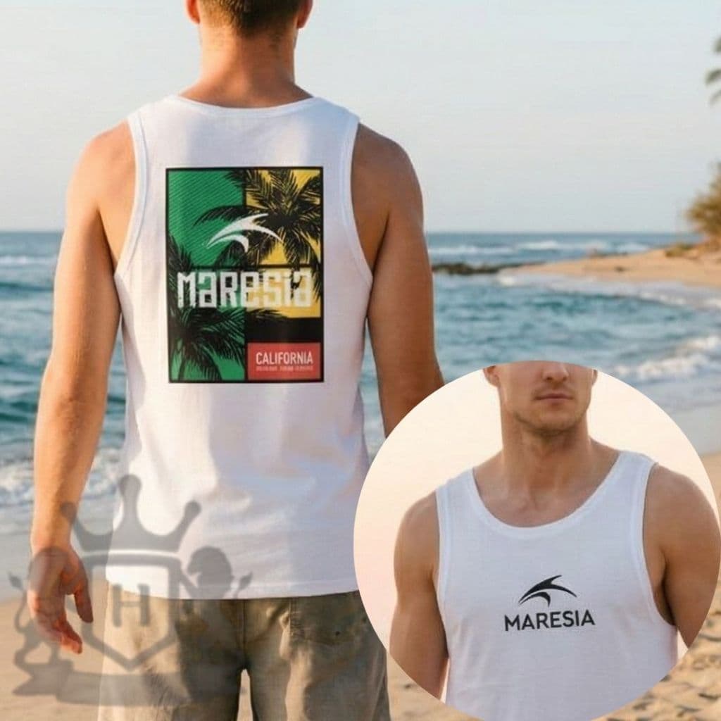 Camiseta Regata Maresia Estampa Verde e Amarela Moda Praia e Academia 100% Algodão