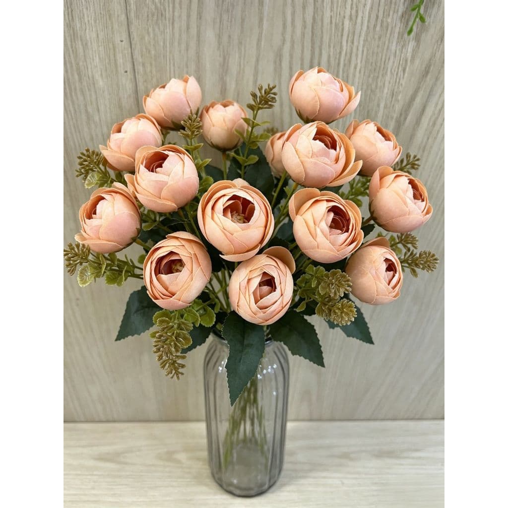 Cores de Outono Botão de Chá com 7 Cabeças flores artificiais RM-2505