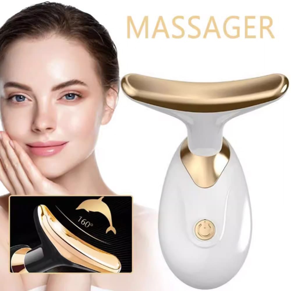 Massageador Facial Portátil comLEDe Vibração Anti Rugas Rejuvenescedor Firmador para Pescoço e Rosto