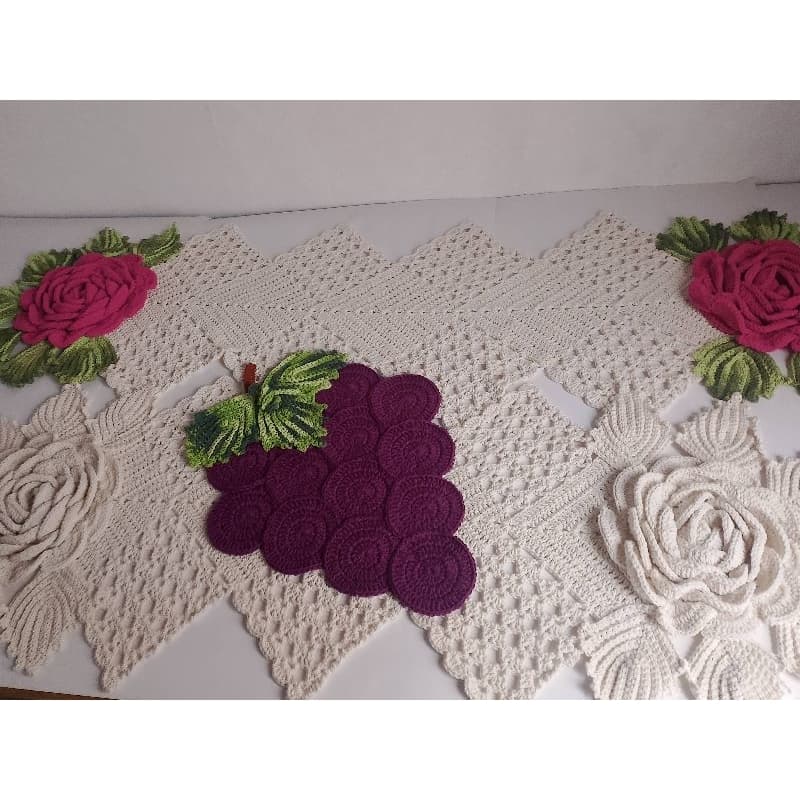 kit trilho de mesa de crochê