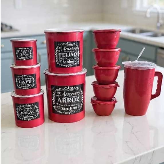 Kit Cozinha Potes 11 Peças Bowl + Mantimento + Jarra 4L Eco Tampa Vedação Organização