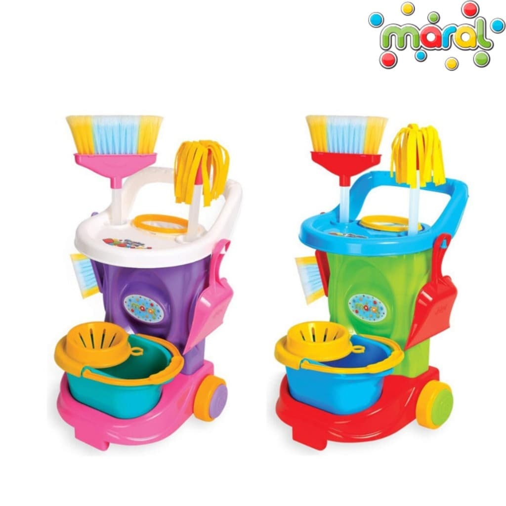 Carrinho De Limpeza Infantil Brinquedo meninos e meninas Maral Cleaning Trolley Criança Divertido