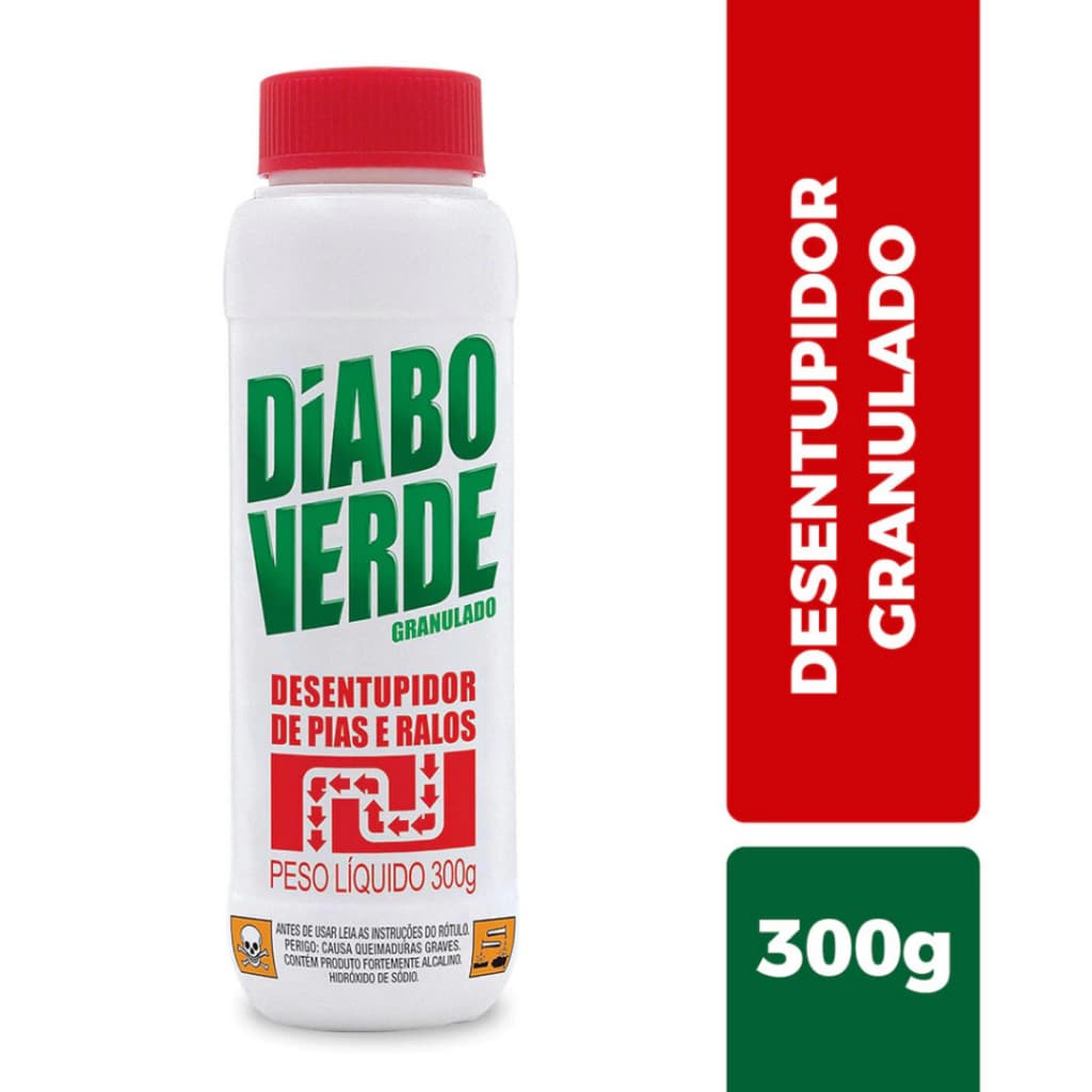 Diabo Verde Desentupidor Granulado 300g Pias Ralos Privadas
