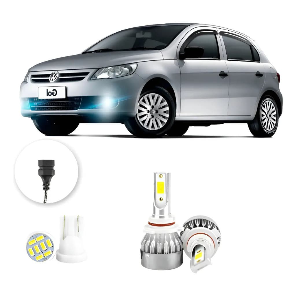 Lampada Farol Milha Led Volkswagen Gol G5 08 A 2012 20000lm