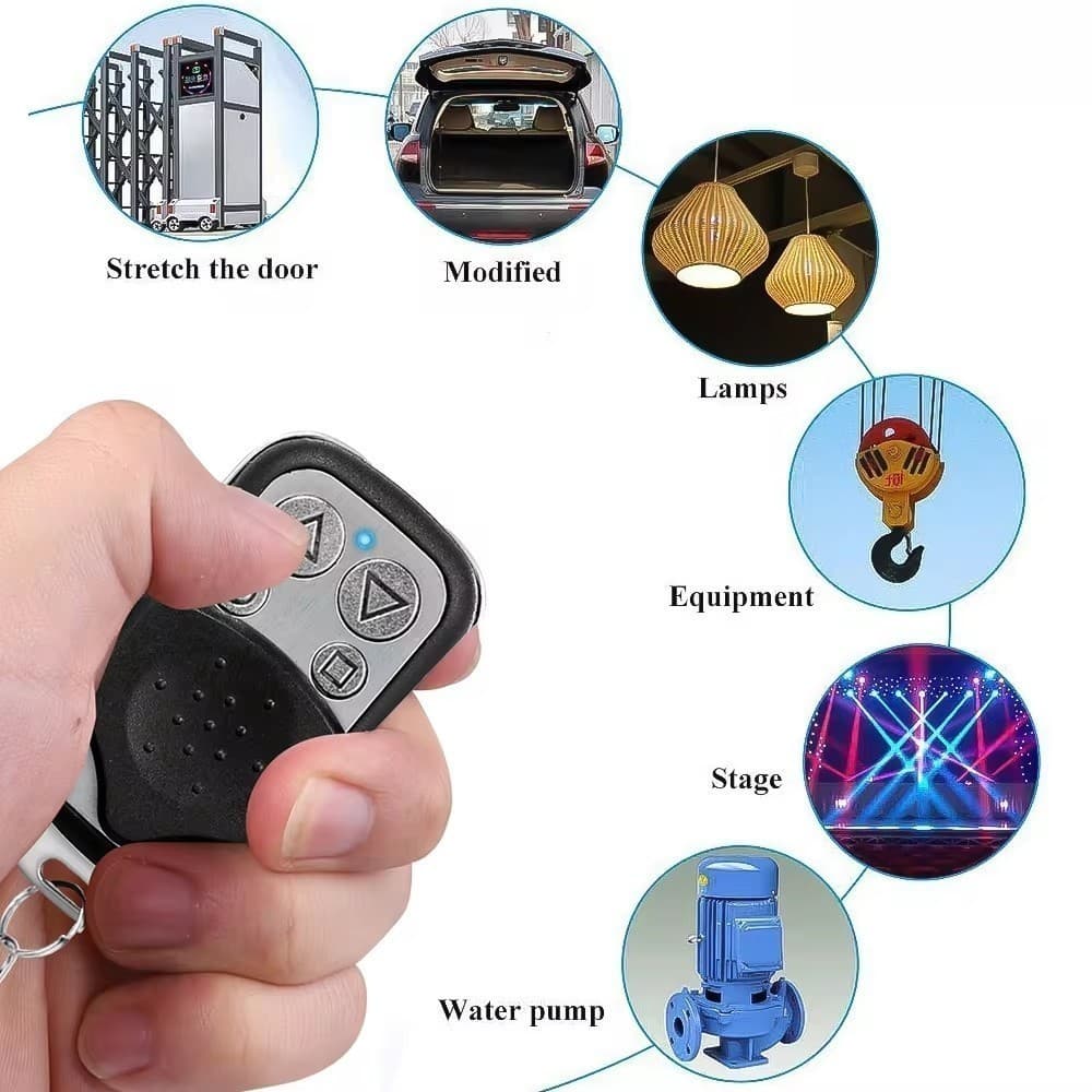 Controle Remoto Universal RF 433 Mhz 4 Botões Para Portas De Garagem Eletrônicas Automação Residencial Inteligente