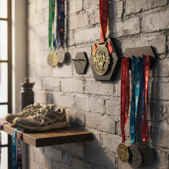 Suporte para Medalhas de Corrida | Hexagonal
