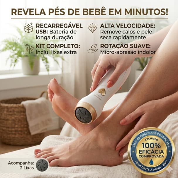 Esfoliador Elétrico Portátil Pediátrico – Removedor de Calos, Rugas e Pele Seca