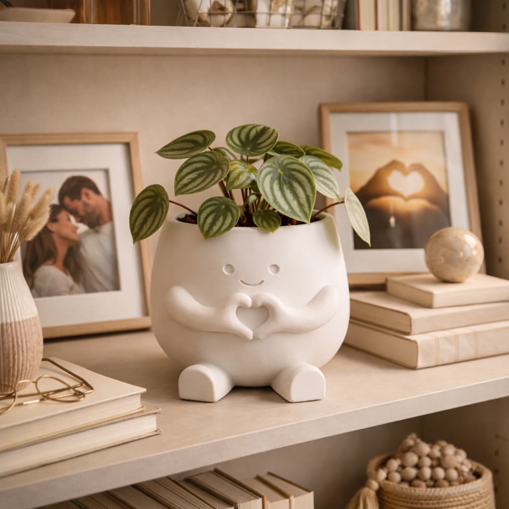 Vaso Decorativo Suculenta Vaso F Coração para Suculenta Vasinho Fofo para Casa Decoração Casa Quarto