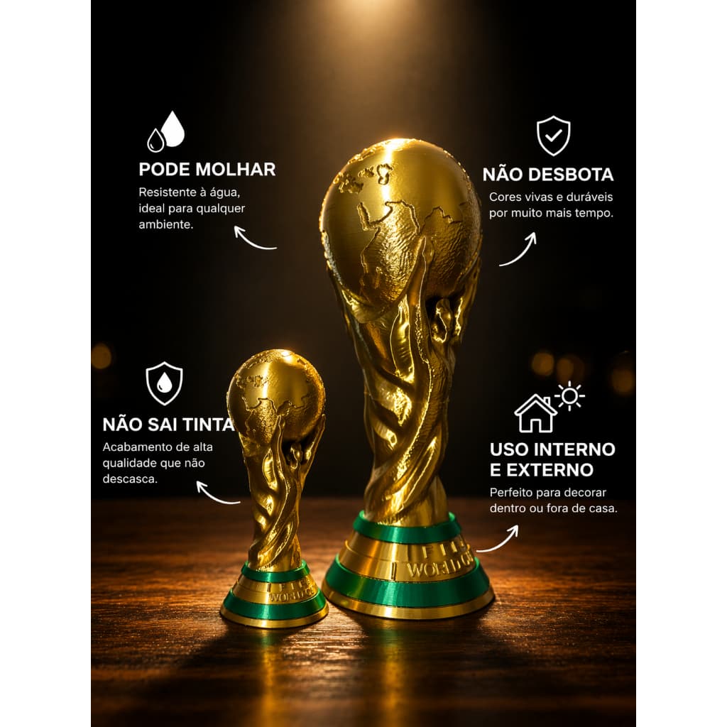 Taça da Copa do Mundo FIFA Tamanho original Decoração de Futebol