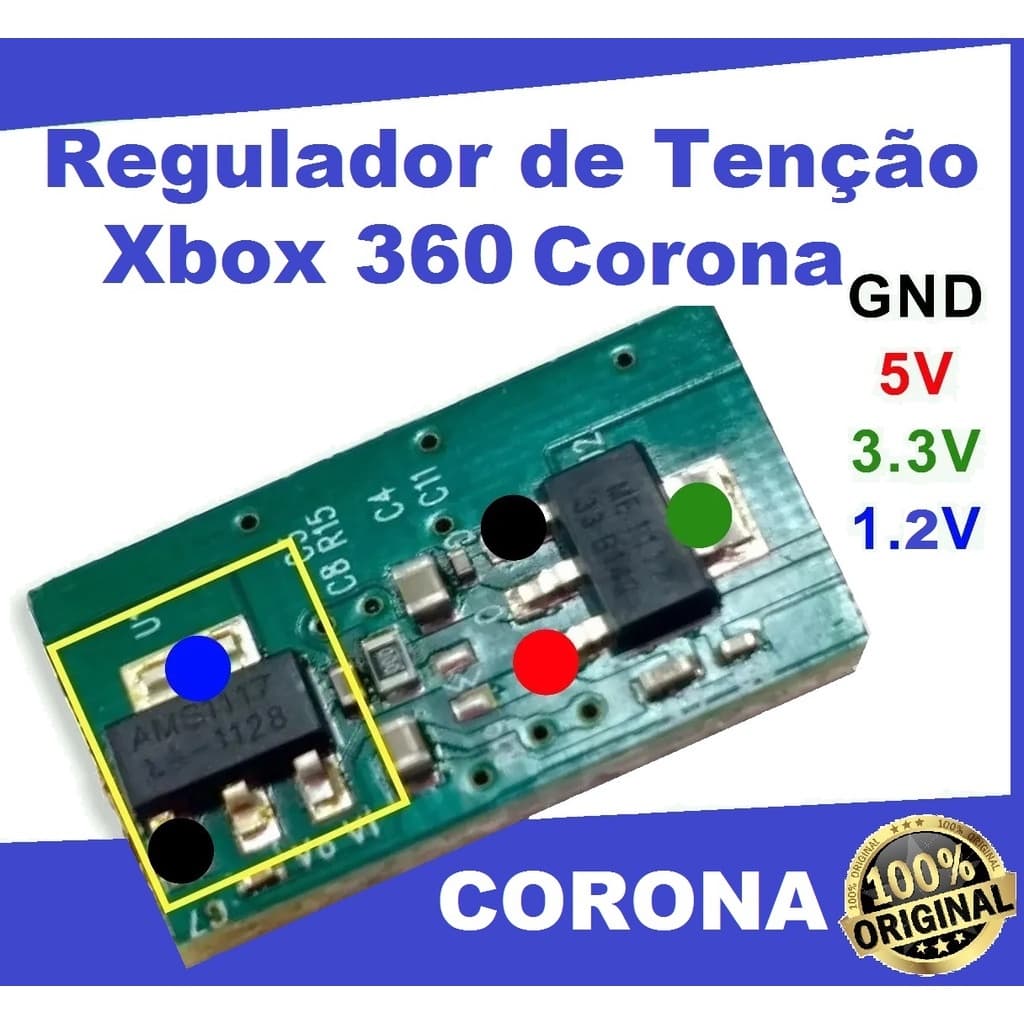 Reguladores De Xbox 360 1,2 3,3v Placa Corona ou trinity
