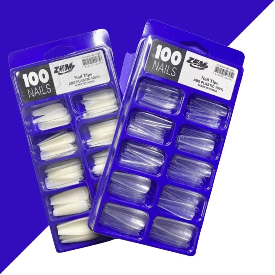 Tips Bailarina Extra Longa Com Curvatura Zem-Kit100 CAIXA AZUL