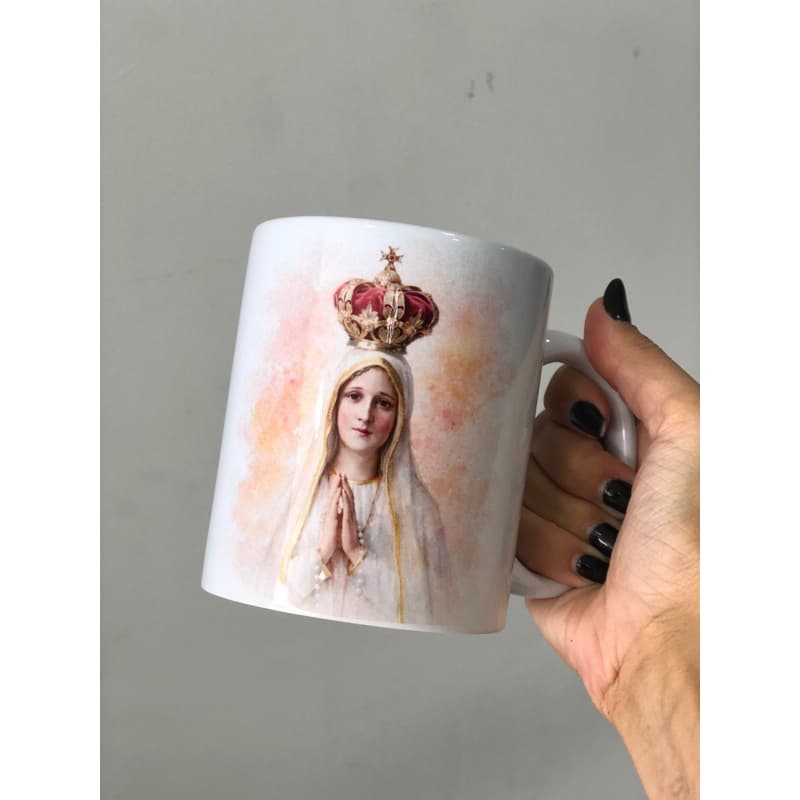 Caneca personalizada 325ml Nossa Senhora de Fátima Católica Presente Igreja