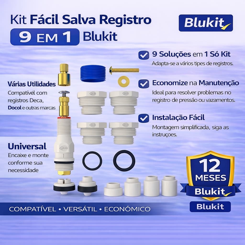 Kit Fácil Salva Registro 9 Em 1 Blukit