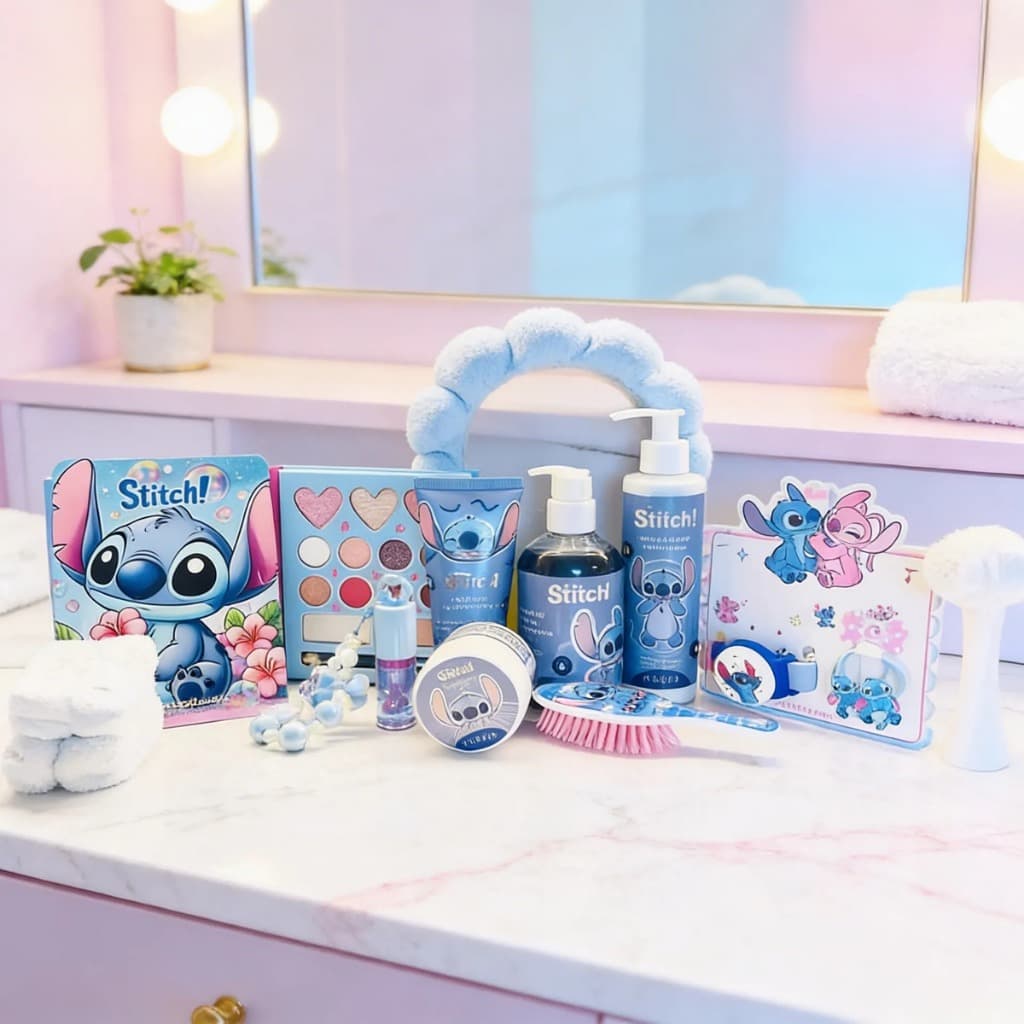 Kit Stitch Skincare Menina Adolescente Maquiagem Presente Completo
