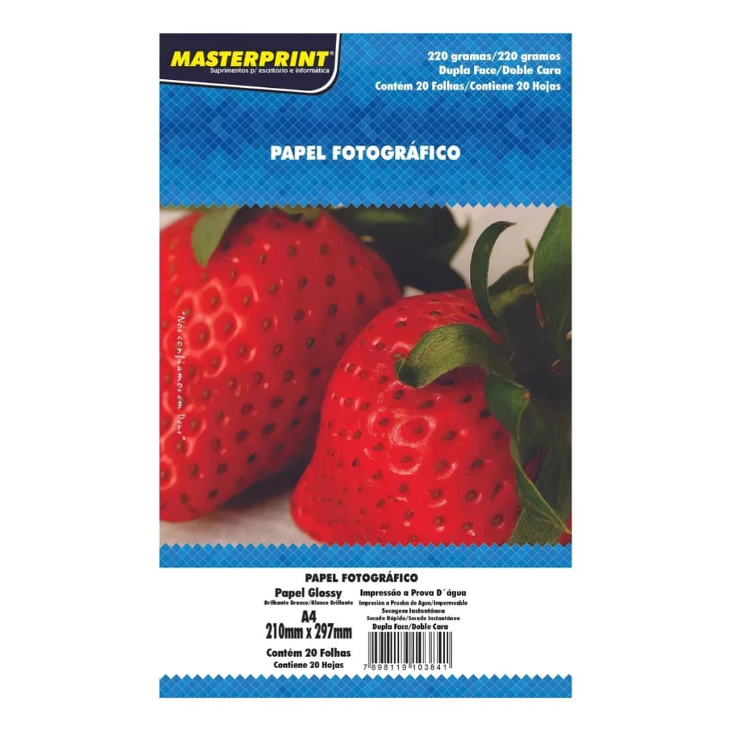 Papel Fotográfico A4 Dupla Face 220g Glossy Masterprint