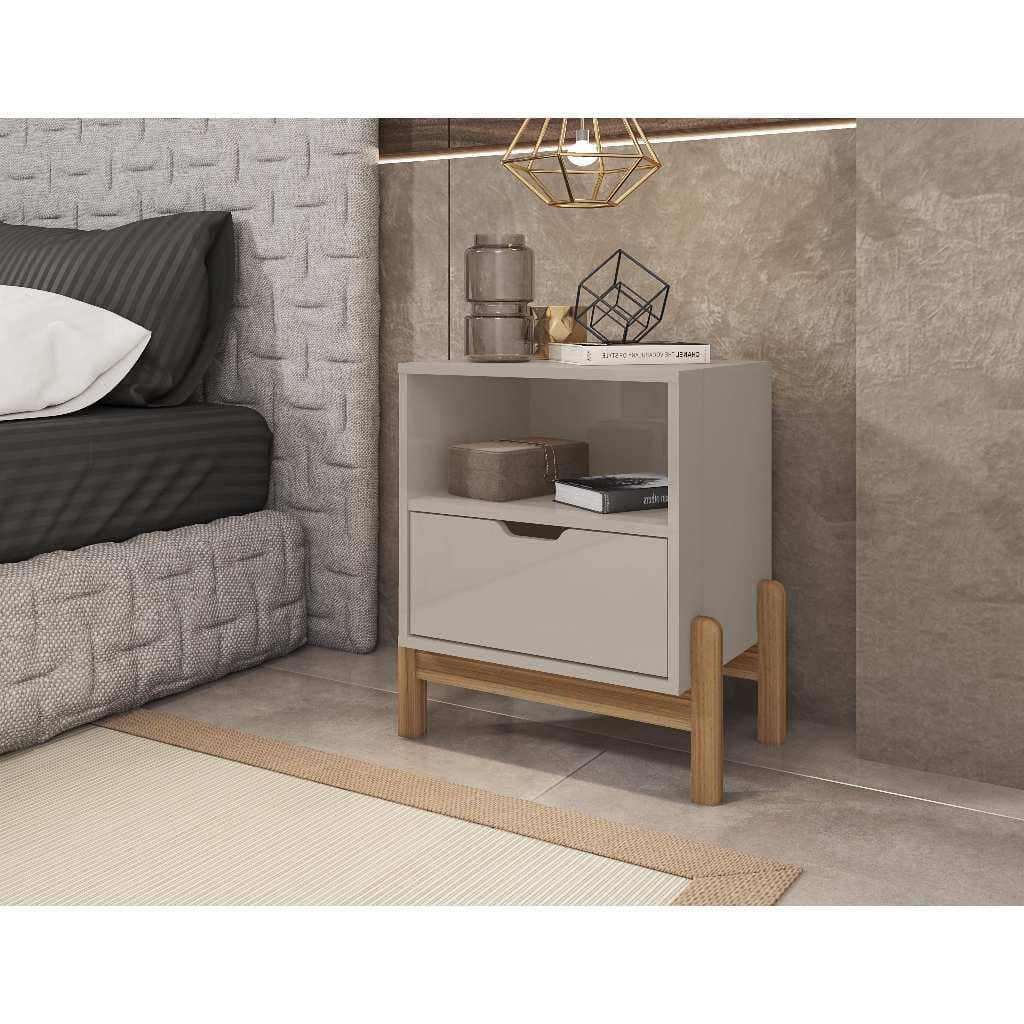 Mesa de Cabeceira Antares organizador criado mudo box para quarto com 1 gavetas