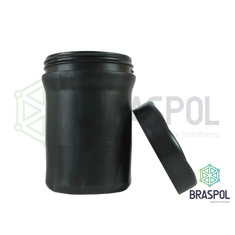 Pote Impermeável 1 LITRO Preto BRASPOL - Unidade