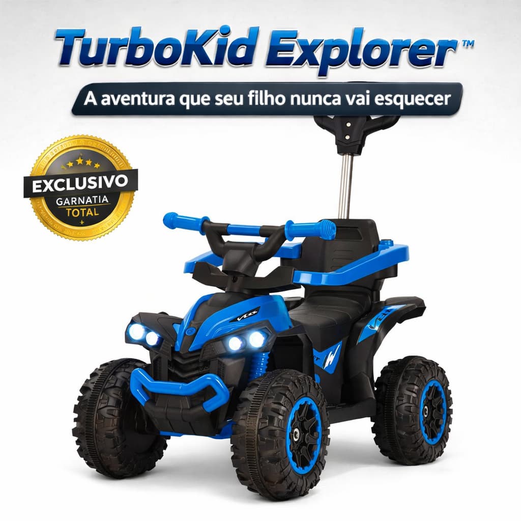 Quadriciclo Elétrico Infantil 4 Rodas Turbo Kid Explorer™ com Luzes LED, Som e Alta Durabilidade