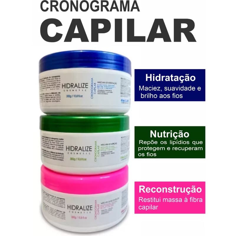Cronograma Capilar Hidratação Nutrição e Reconstrução Intenso 3x 300g
