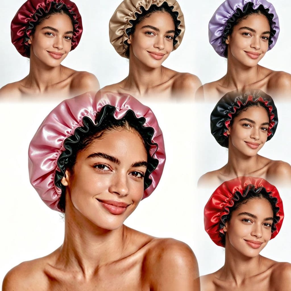 Unidades Touca de Cetim Dupla Face Ajustável – Anti-Frizz/ Proteção Para Cabelos e Conforto Premium