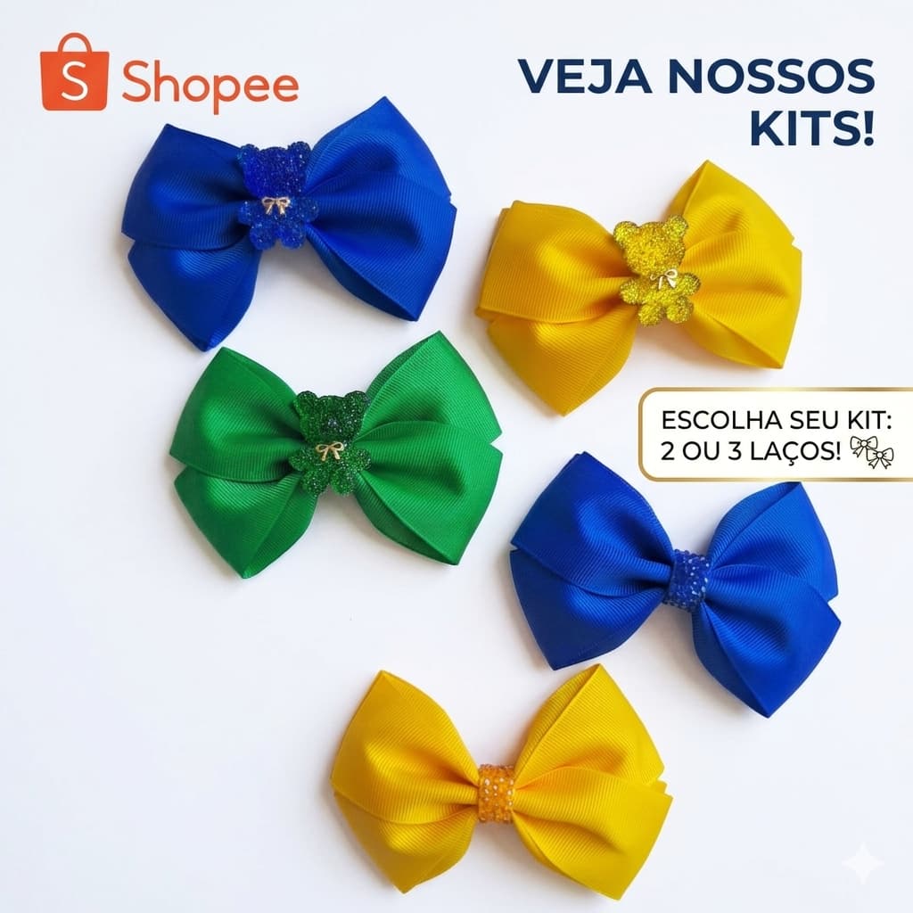 Laço Copa do Mundo Brasil Kit com 2 ou 3 unidades