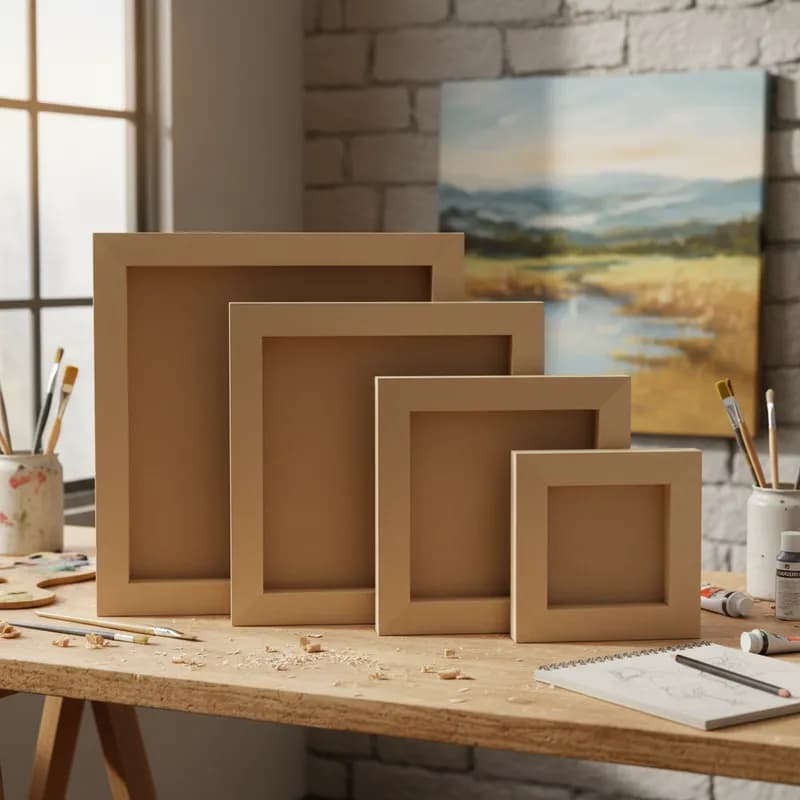 Kit 4 Quadros MDF P M G GG com Fundo 20x20 25x25 30x30 35x35 Moldura Decorativa