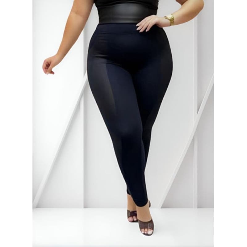 Calça Montaria Plus Flanelada Com Detalhe Couro Fake Ideal Para Qualquer Ocasião