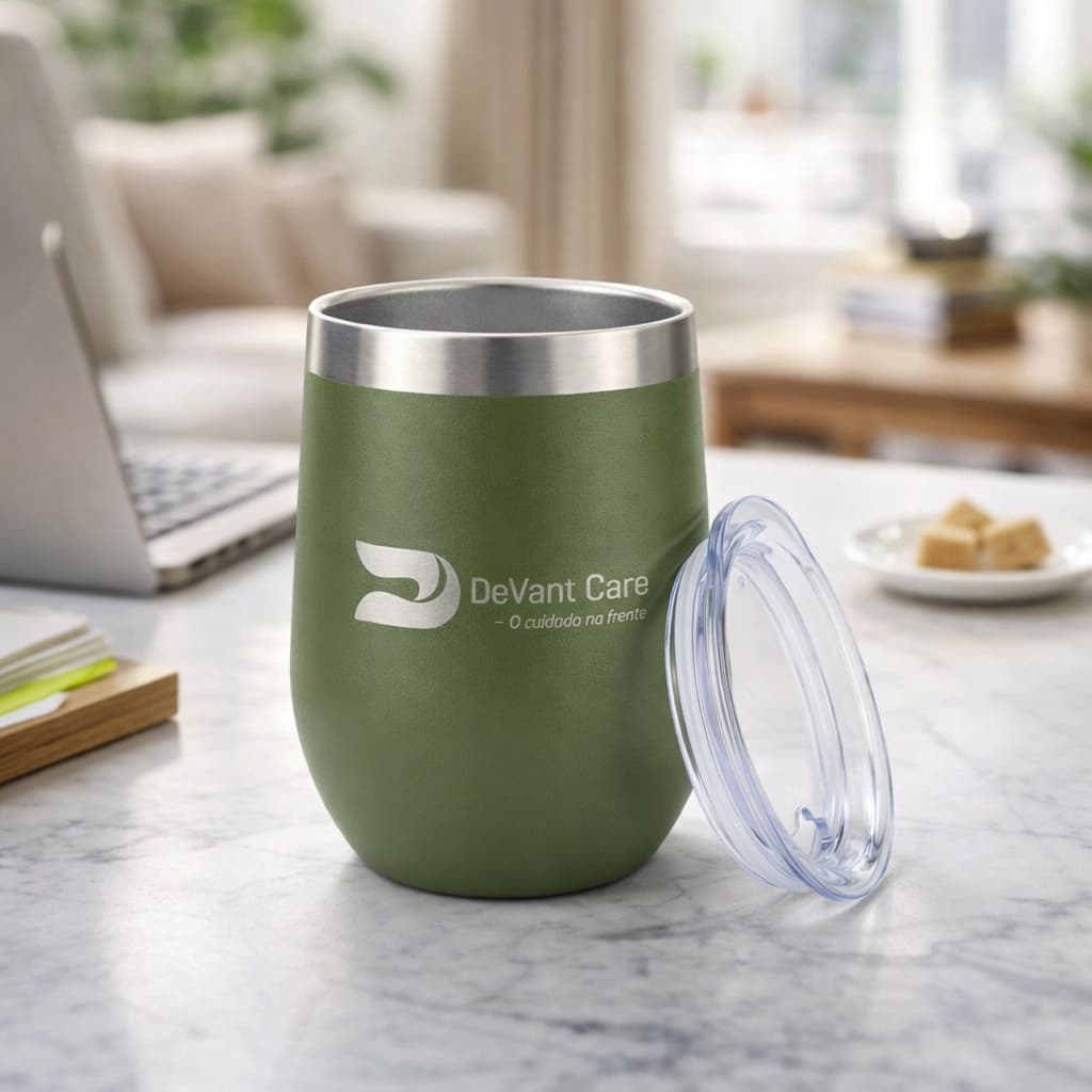 Copo Cuia Térmico Inox Tampa Personalizado Nome Logo Lembrança Empresa