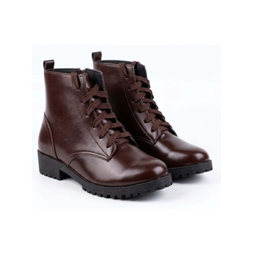 Bota Botinha Cortuno Feminino Cano Curto Cadarço Confortavel Leve Macio Salto Baixo