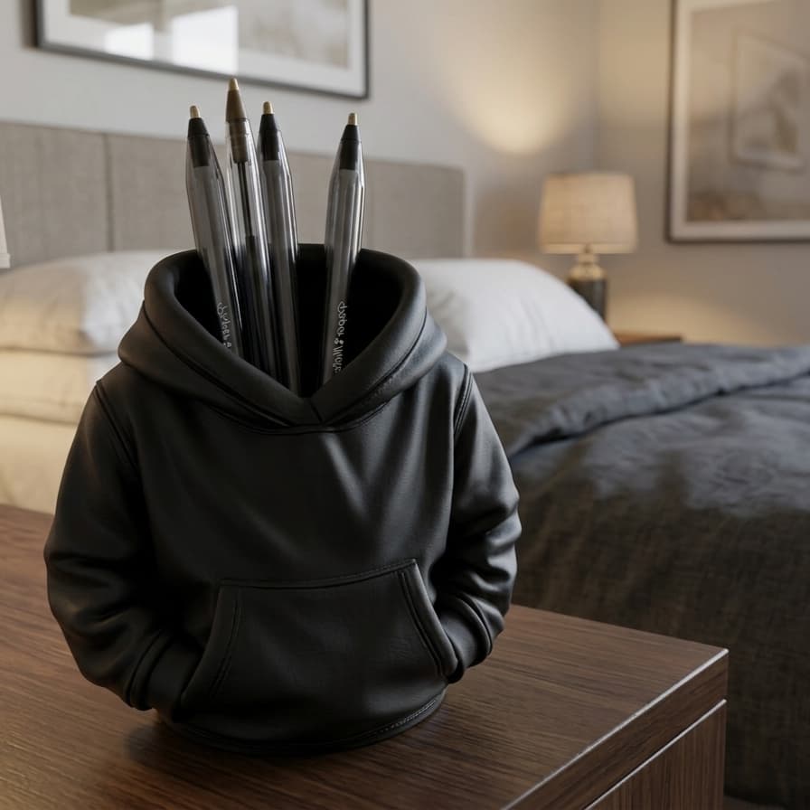 Organizador de Mesa Estilo Moletom 3D Suporte para Lápis e Canetas Decorativo.