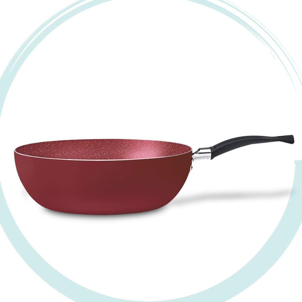 Wok Frigideira Antiaderente Cerâmico 24Cm Cereja Brinox