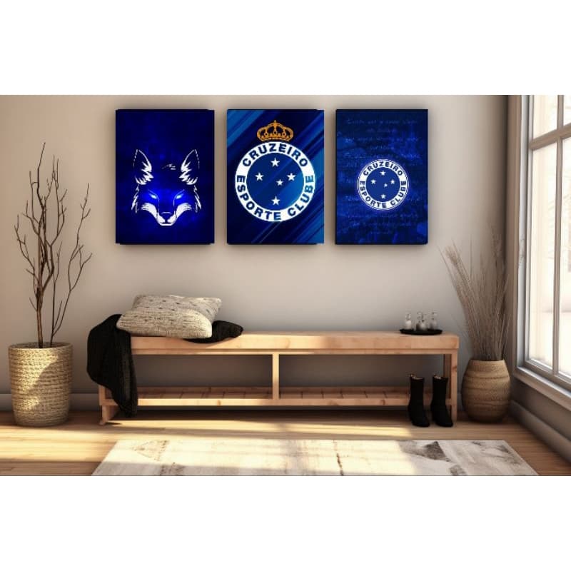 Quadros Decorativos Cruzeiro Esporte Clube  Para Sala Quarto Escritório Decoração
