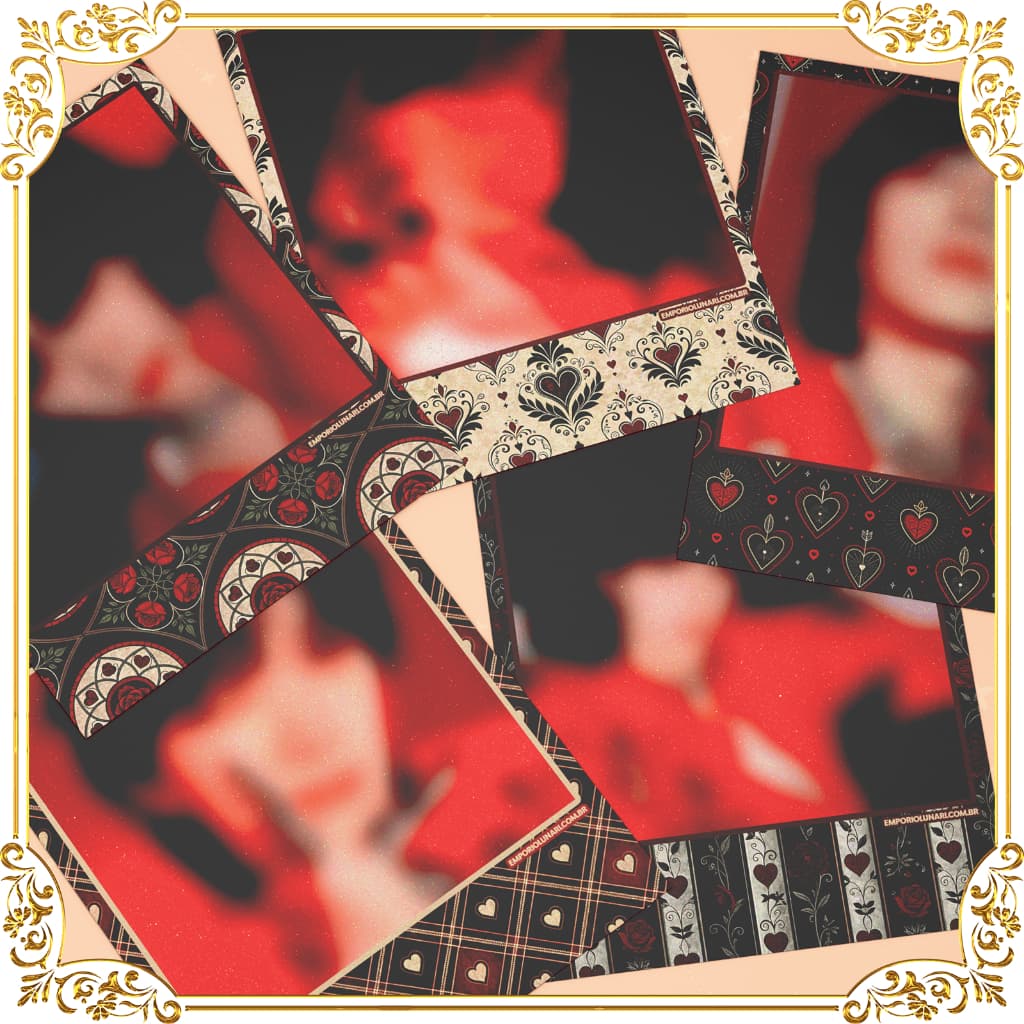 Polaroid Holográfica Personalizada ✨ Modelo Dark Love – KPOP Gótico Idol Decoração Photocard Vampiro