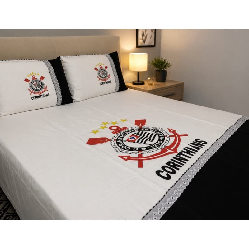 Lençol Solteiro/Casal com Fronha Pintado 100% poliéster Jogo de Cama Corin Premium