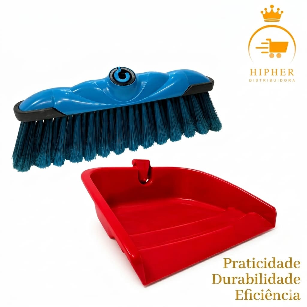 Vassoura Limpa pedra e Pá articulada - Alta Durabilidade e Eficiência na Limpeza.