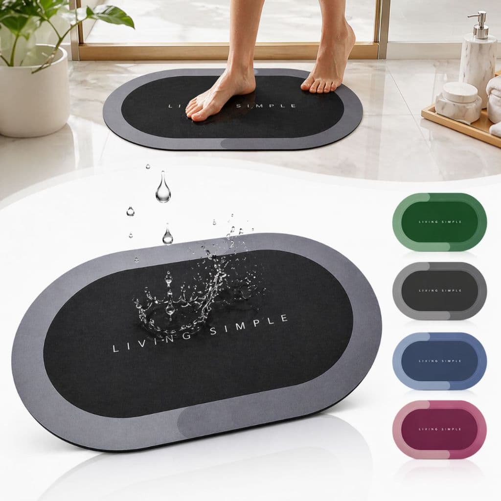 Tapete Absorvente Secagem Rápida Antiderrapante de Banheiro/Porta | Envio Imediato