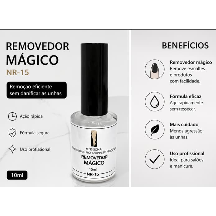 Removedor de Esmalte em Gel Magic Remover Miss Sonia 10ml