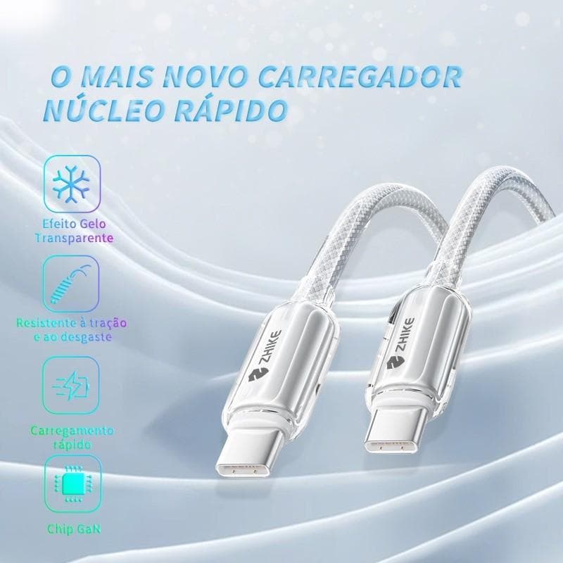Cabo USB-C 280W Pd 3.1 Carregador Rápido Tipo C Trançado Silicone 1M Samsung Xiaomi Moto